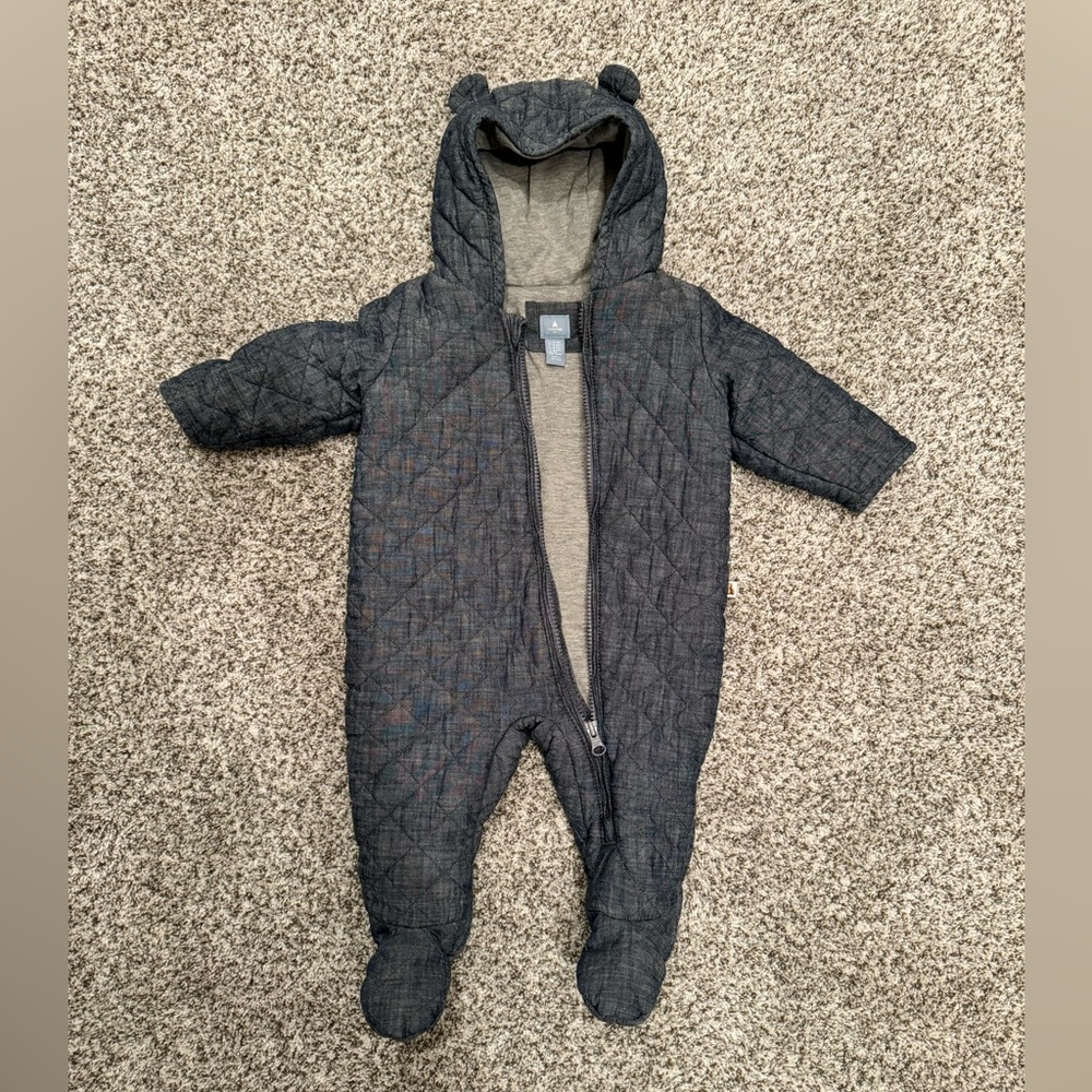 Baby gap denim bear onesie coat